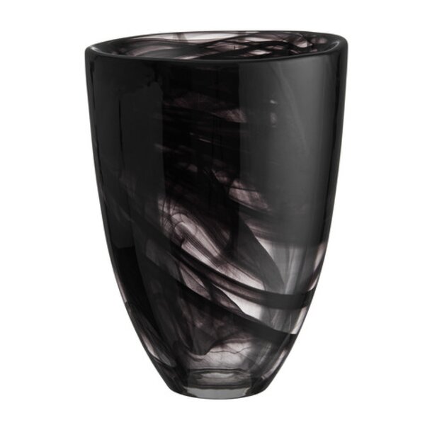 Kosta Boda Contrast vase 20 cm svart/svart