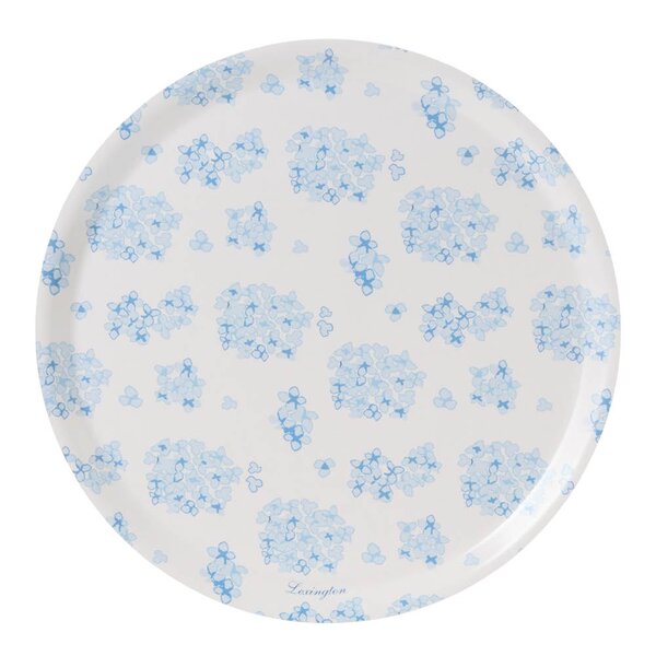 Lexington Rund brikke 38 cm hvit/blå blomstermønster 