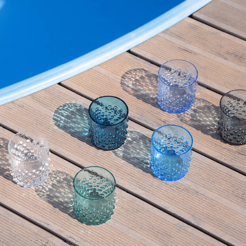 Klimchi Hobnail vannglass 15 cl tåkeblå