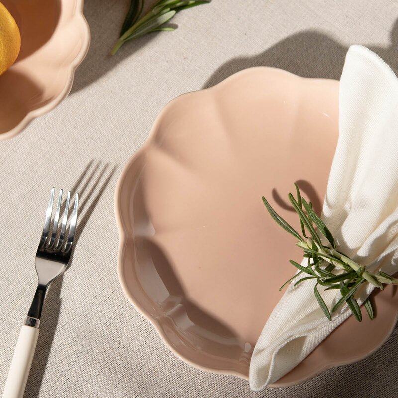 Stiernholm Lotus tallerken 22 cm støvet rosa
