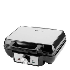 EMERIO Belgisk vaffeljern dobbel 1000W rustfritt stål