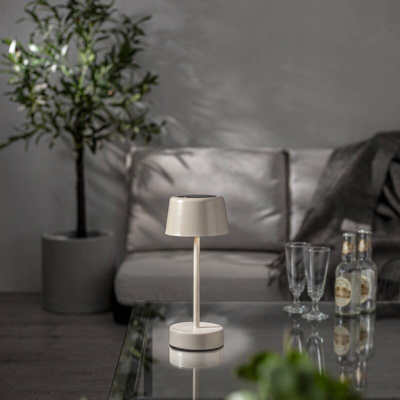 Star Trading Solei solcellebordlampe 483-36 26,5 cm beige