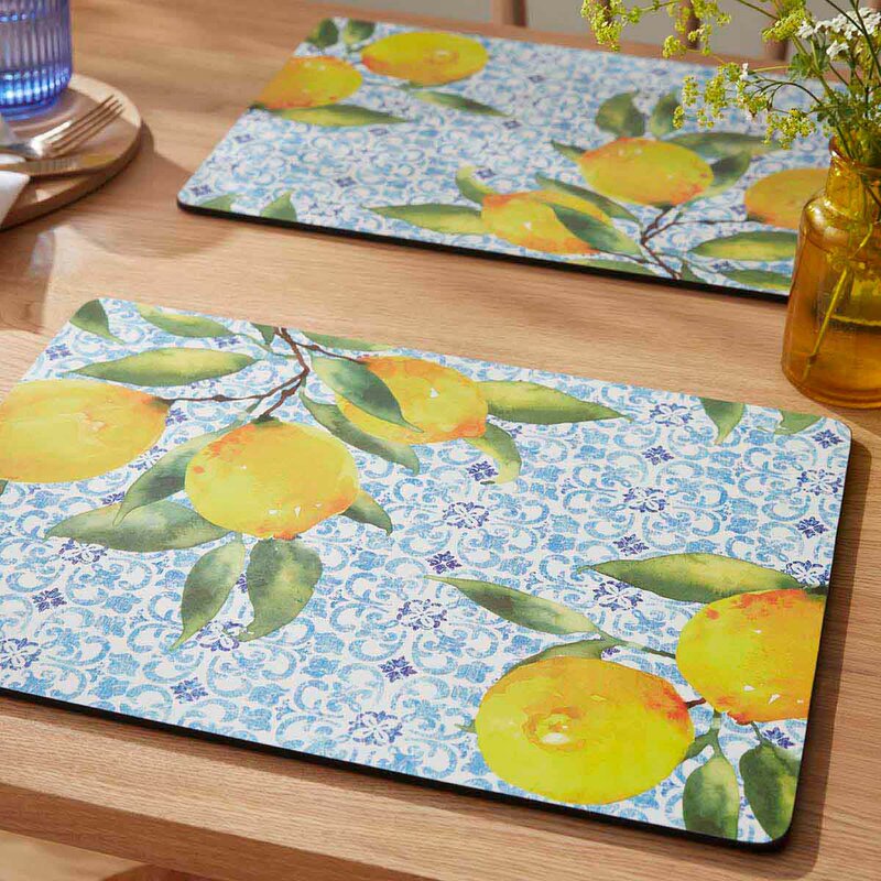 Pimpernel Amalfi bordbrikker 40x30 cm 4 stk lemons