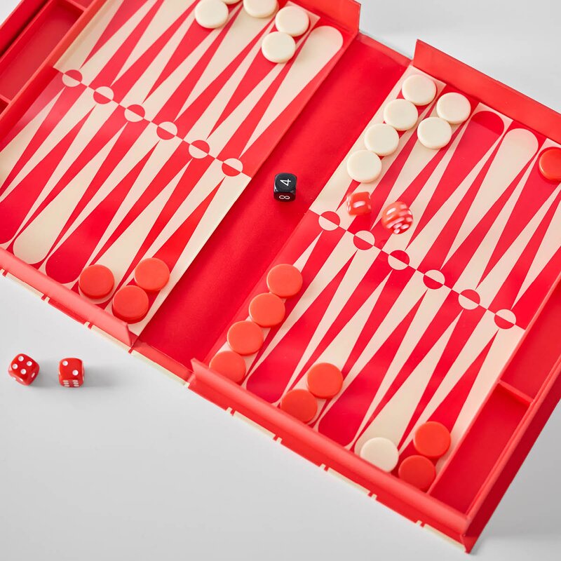 Printworks Klassisk backgammon Art of Backgammon rød/cream