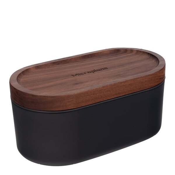 Microplane Container Grater rivjern m/beholder antrasitt/valnøtt