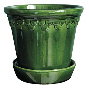 Bergs Potter Københavner blomsterpotte med fat 10 cm emerald green