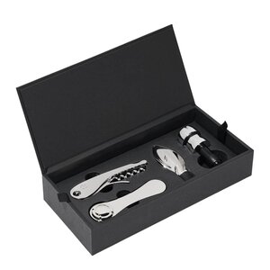 L-atelier du vin Oeno Collection vinsett 4 deler rustfritt stål
