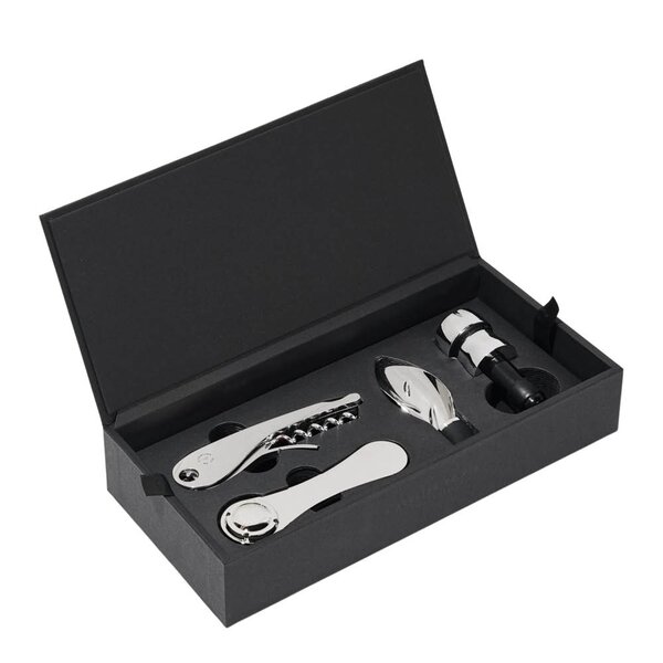 L-atelier du vin Oeno Collection vinsett 4 deler rustfritt stål