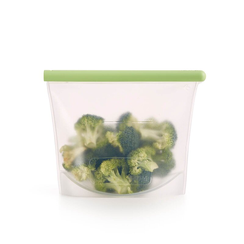 Lékué Gjenbrukbar silikonpose 1 L grønn