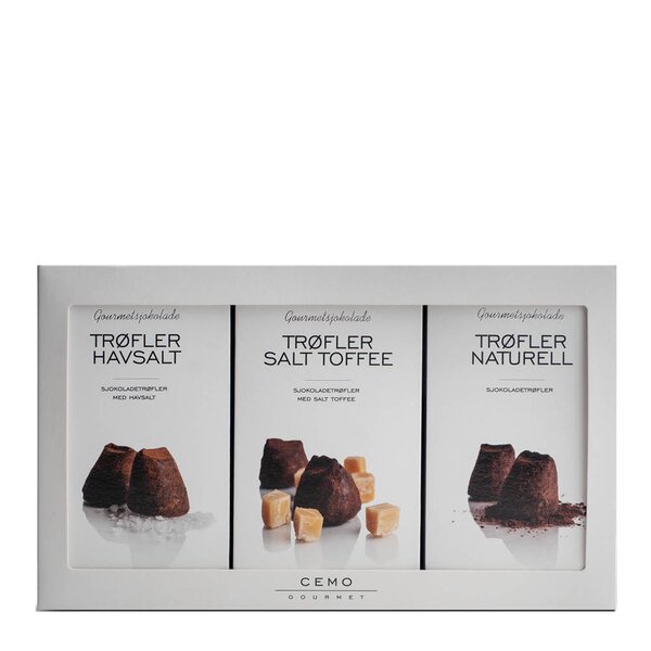 Cemo Gourmet trippeltrøffel 3 stk havsalt/naturell/salt toffee