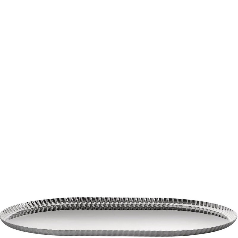Alessi Pleats ovalt brett 46 cm blankt stål