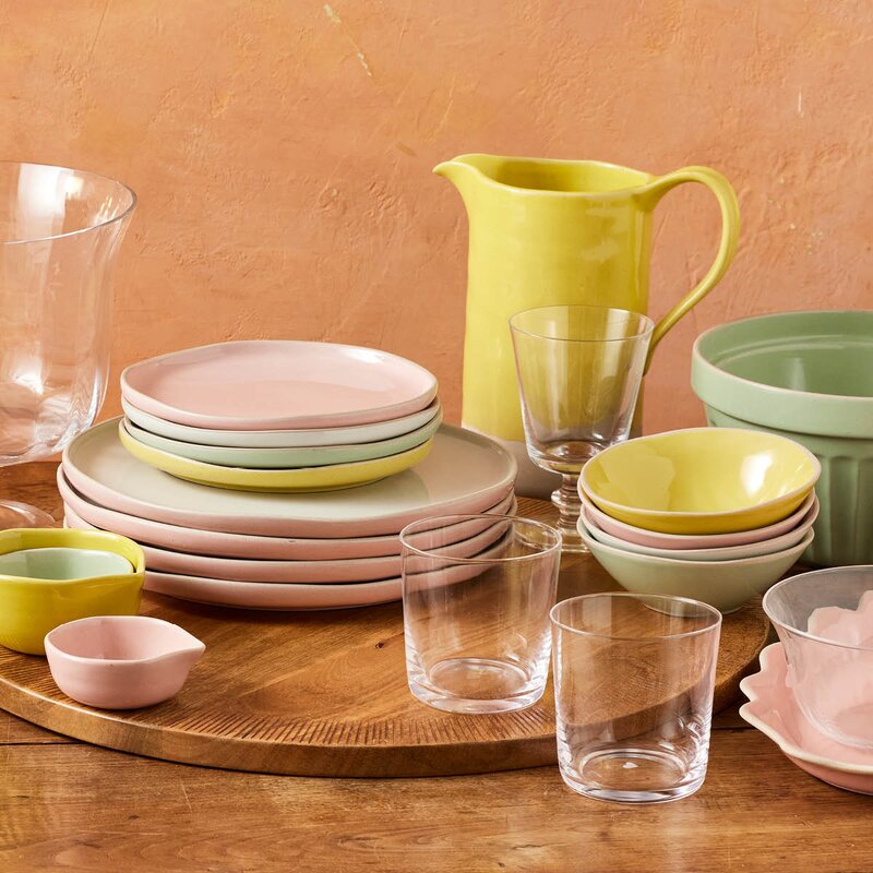 Jamie Oliver Big Love tallerken i stentøy 19 cm 4 stk rosa/hvit/grønn/gul