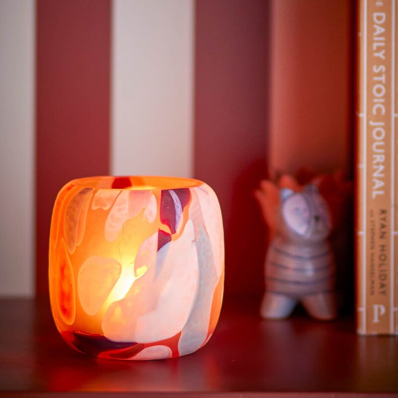 Bloomingville Lyslykt Karan 9x9,5 cm rosa