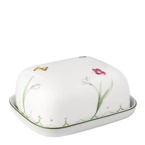 Villeroy & Boch Colourful Spring smørskål 15x12 cm hvit/grønn