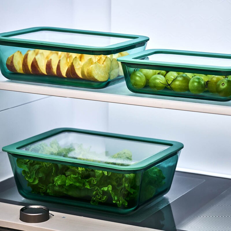 Modern House Smart Seal oppbevaringssett 3 deler glass grønn