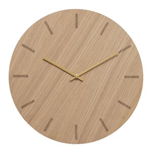 Hemverk Light Oak veggklokke 38 cm lys eik m/gull viser