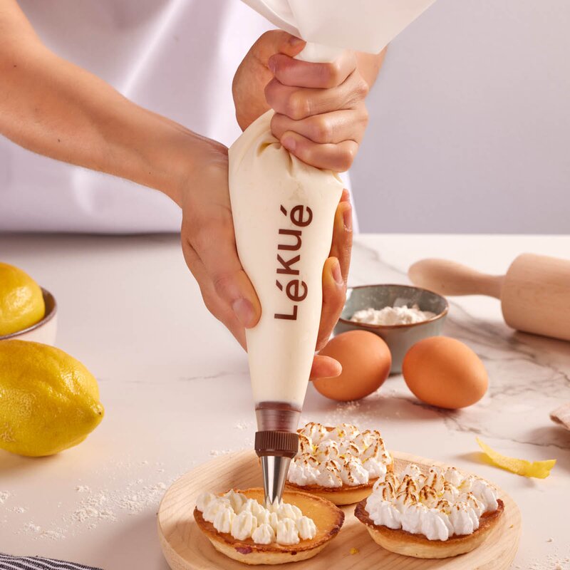 Lékué Sprøytesett 5 deler med 3 tupper + kobling + gjenbrukbar sprøytepose