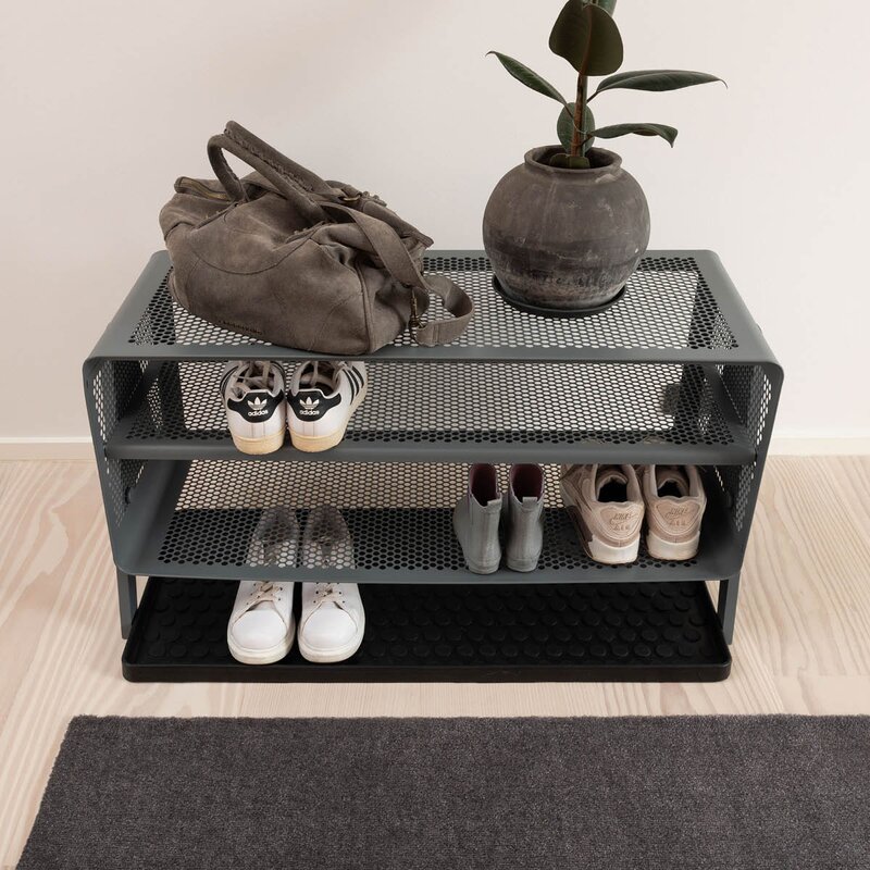 Tica Copenhagen Dot sko- og støvelbrett 88x38x3 cm svart