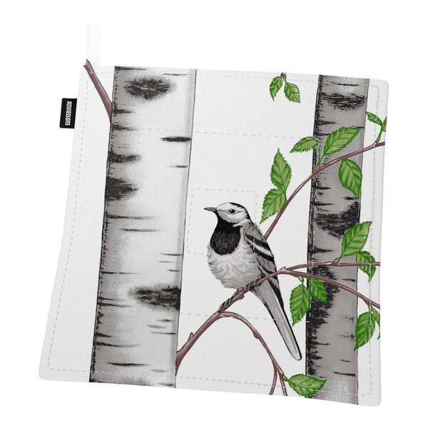 Arvidssons Textil Björkdungen gryteklut 22x22 cm offwhite/grønn