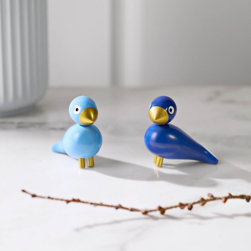 Kay Bojesen Vinterfugler 6 cm blå/lys blå