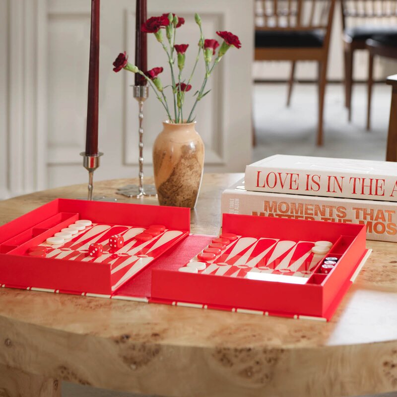 Printworks Klassisk backgammon Art of Backgammon rød/cream