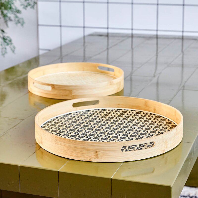 House Doctor Tray serveringsbrett i bambus 2 stk