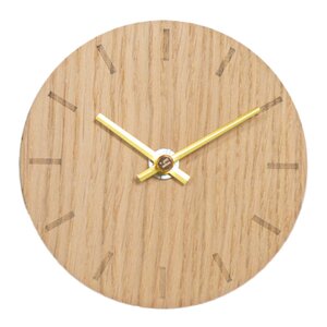 Hemverk Light Oak klokke 12 cm lys eik m/gull viser