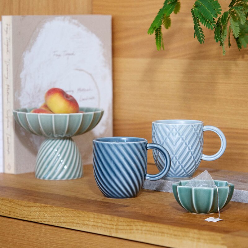 Dottir Samsurium Art deco krus 32 cl blå/grå