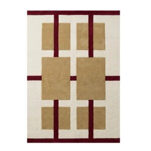 Deco Nord Aura ullteppe 170x240 cm ivory rød gul