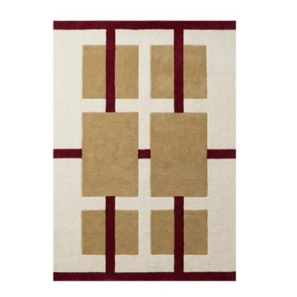 Deco Nord Aura ullteppe 170x240 cm ivory rød gul