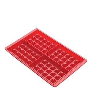 Lékué Silikonformer for 8 firkantede vafler rød