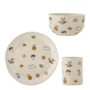 Bloomingville MINI Agnes barneservise 3 deler hvit