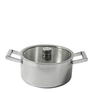 Vargen & Thor Glima gryte 4L med lokk blankt stål