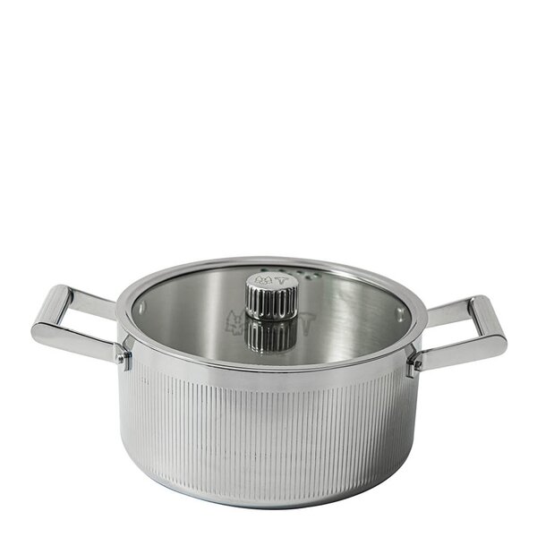 Vargen & Thor Glima gryte 4L med lokk blankt stål