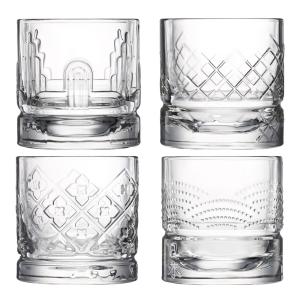 La Rochère Dandy whiskeyglass 30 cl 4 stk assorterte motiver