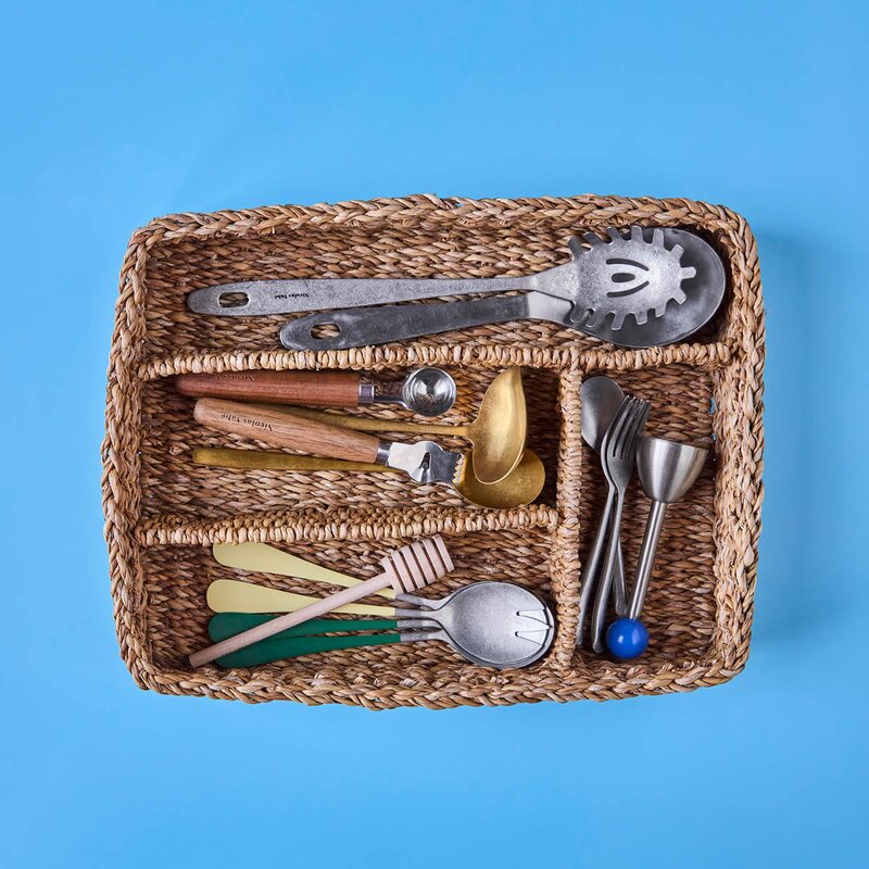 Nicolas Vahé Naba oppbevaringskurv med inndeling 27x35 cm sjøgress