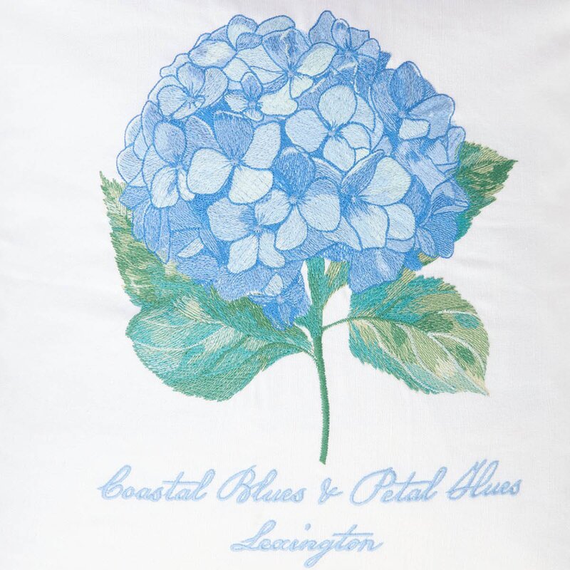 Lexington Putetrekk lin/bomull 50x50 cm blomsterbrodert hvit/grønn/blå