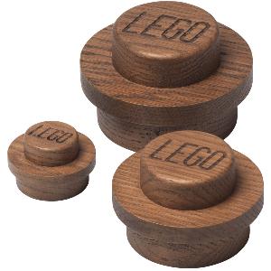 LEGO® Wooden collection LEGO® 1x1 knagger 3 stk mørkbeiset eik