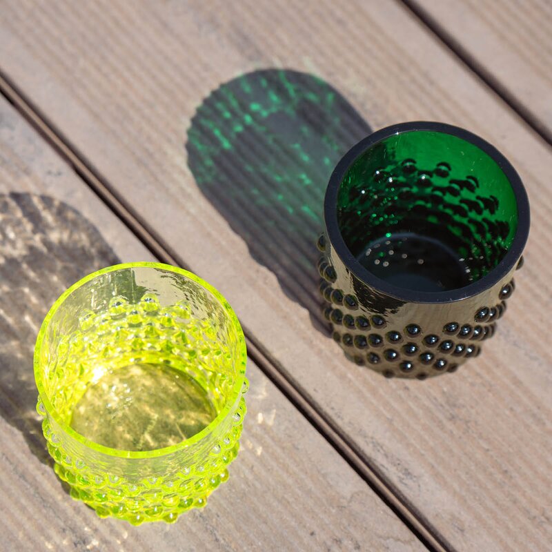 Klimchi Hobnail vannglass 15 cl mørk grønn