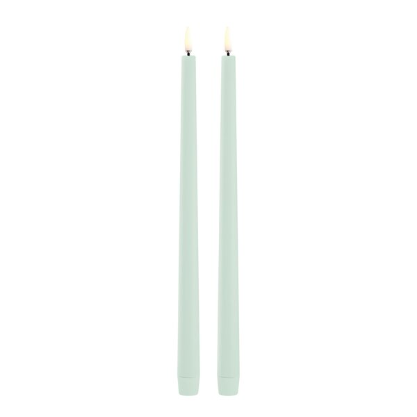 Uyuni Lighting Taper Candles slim LED-kronelys 2,3x32 cm 2 stk dusty green