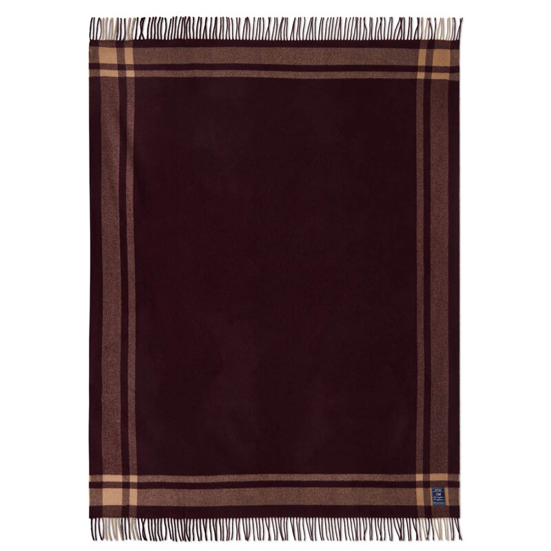 Lexington Frame Striped pledd ull 130x170 cm fig/fudge