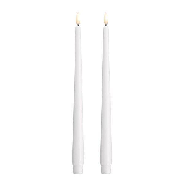 Moods & More Kronelys LED 2,3x30 cm 2 stk silk hvit