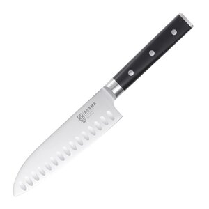Dorre Asama Santoku kokkekniv 18 cm svart/sølv