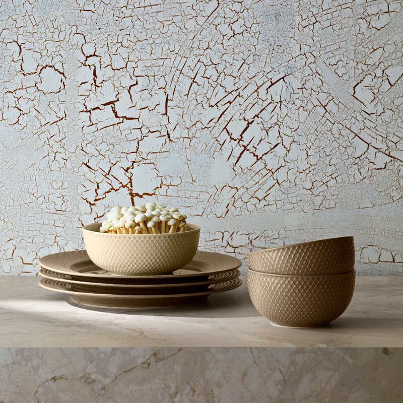 Lyngby Porcelæn Rhombe Earth skål 15,5 cm marble