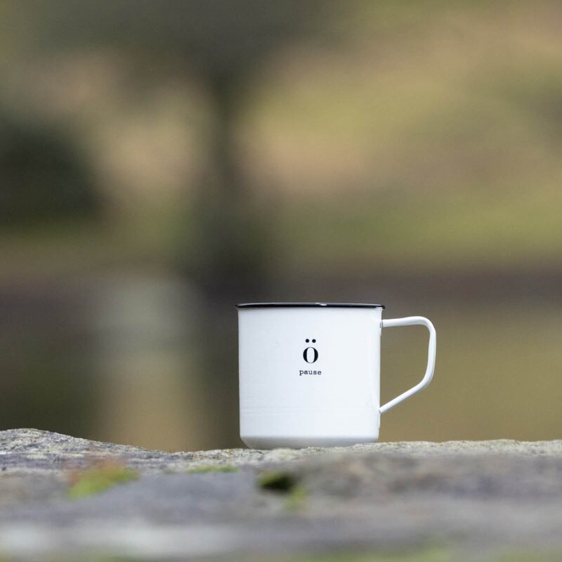Sögne Home Emalje kopp Pause 35 cl hvit