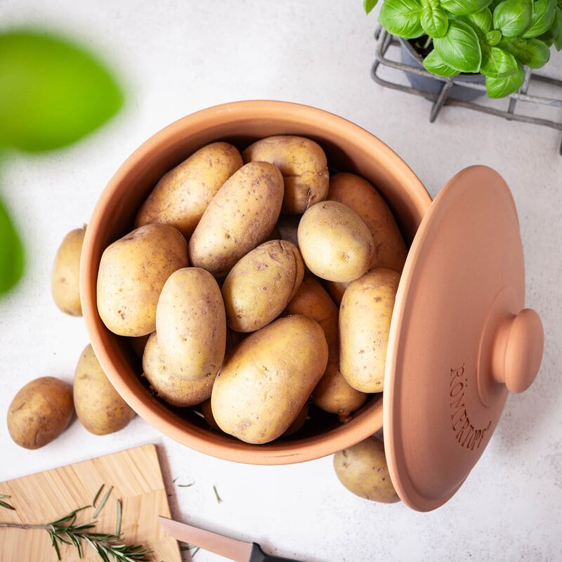 Römertopf Potetkrukke med lokk i keramikk 25 cm