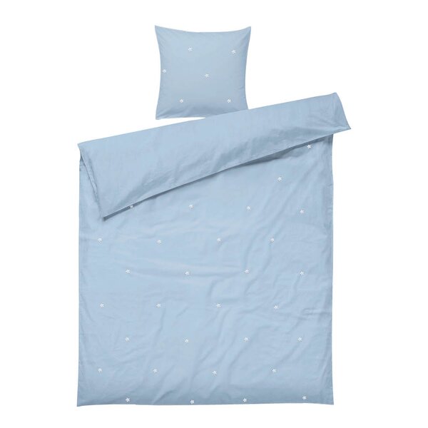 Juna Daisy sengetøy 140x200 cm lys blå
