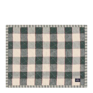 Lexington Tosidig quiltet bordbrikke i lin/bomull 35x45 cm grønn/lysbeige/rø