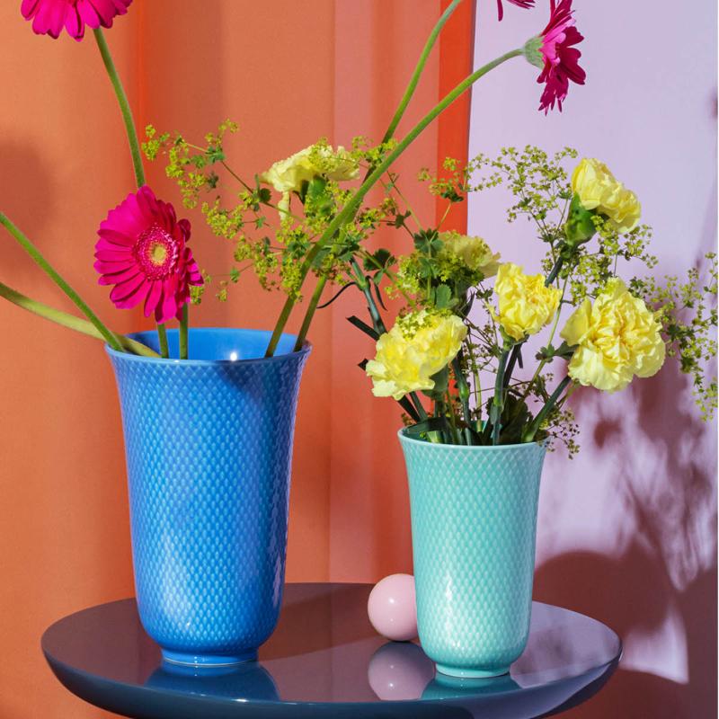 Lyngby Porcelæn Rhombe Color vase 15 cm aqua porselen