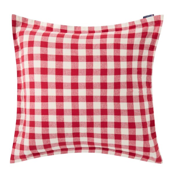 Lexington Putetrekk flanell 65x65 cm rutete rød/lys beige